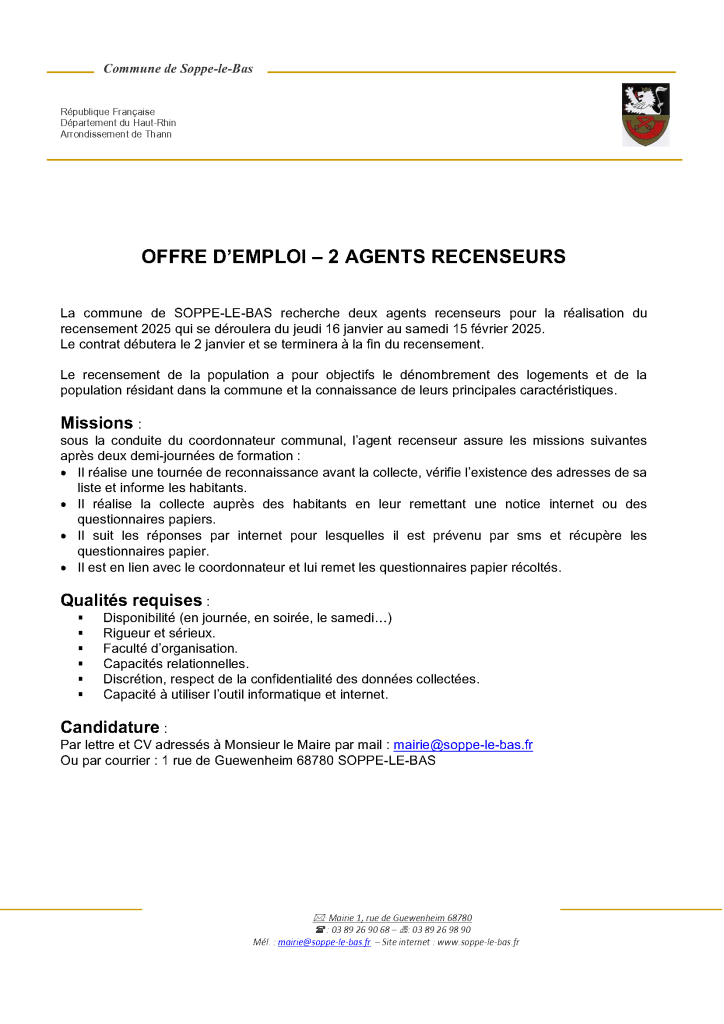 OFFRE D'EMPLOI